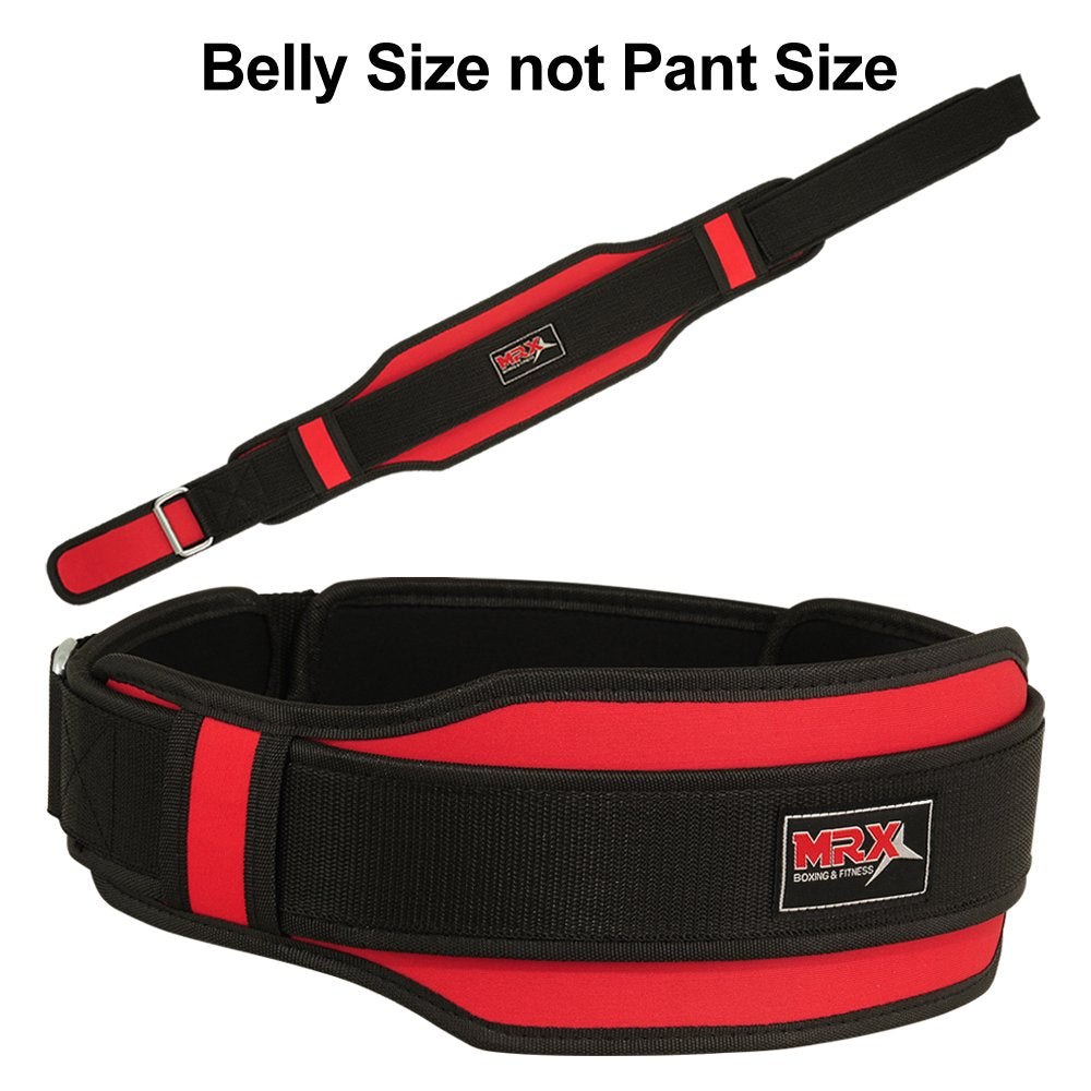 Mrx Weight Lifting Belt With Double Back Support Gym Training 5'' Wide Belts 11 Colors (Red, Large)