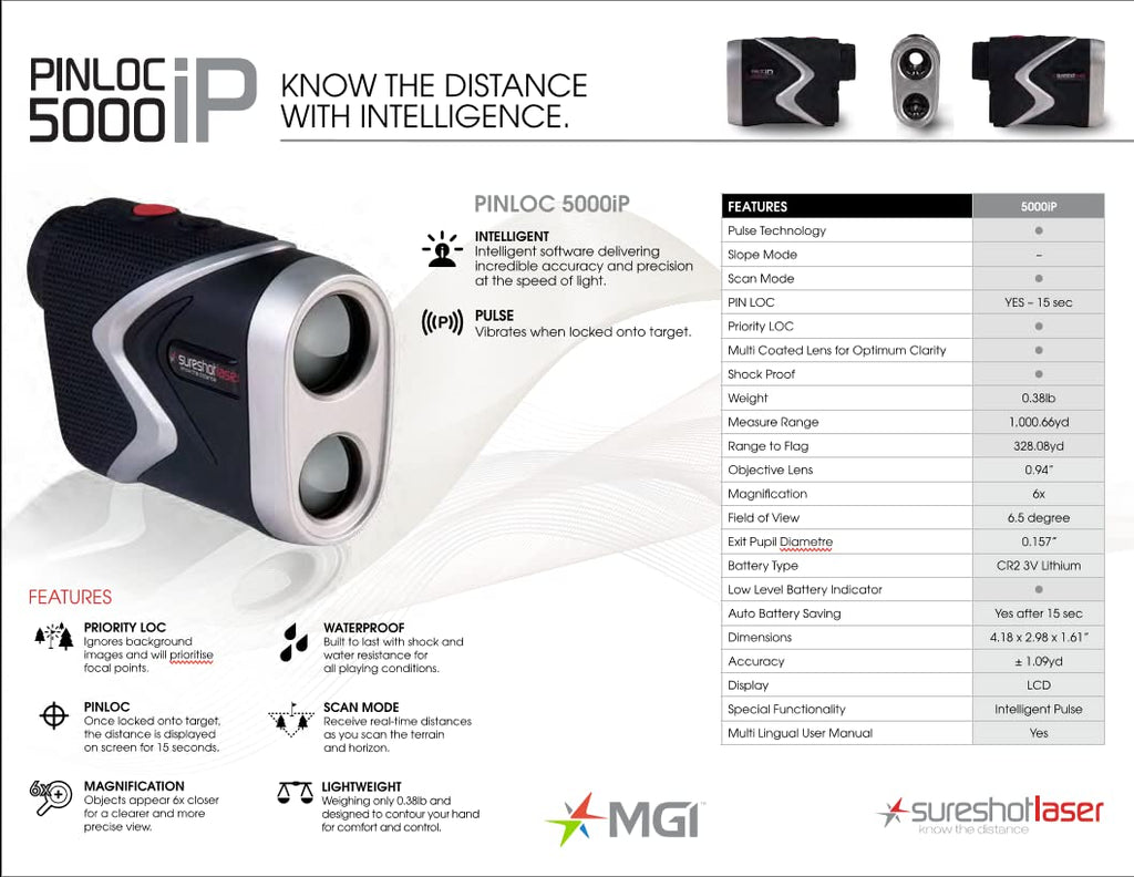 Sureshot Pinloc 5000Ip Golf Laser Rangefinder
