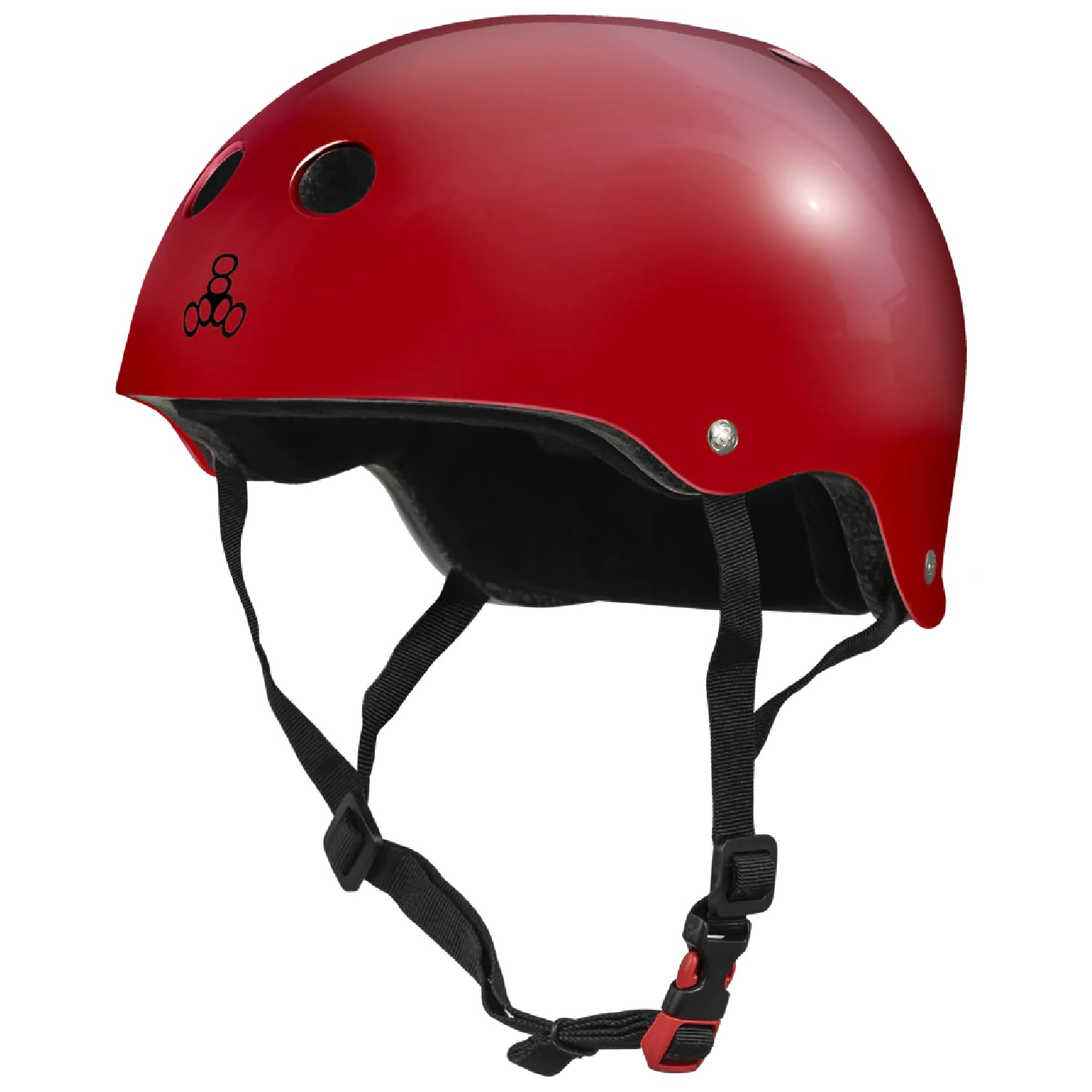 Triple Eight The Certified Sweatsaver Helmet For Skateboarding, Bmx, Roller Derby And Roller Skating, S. Red Glossy, Xl/Xxl