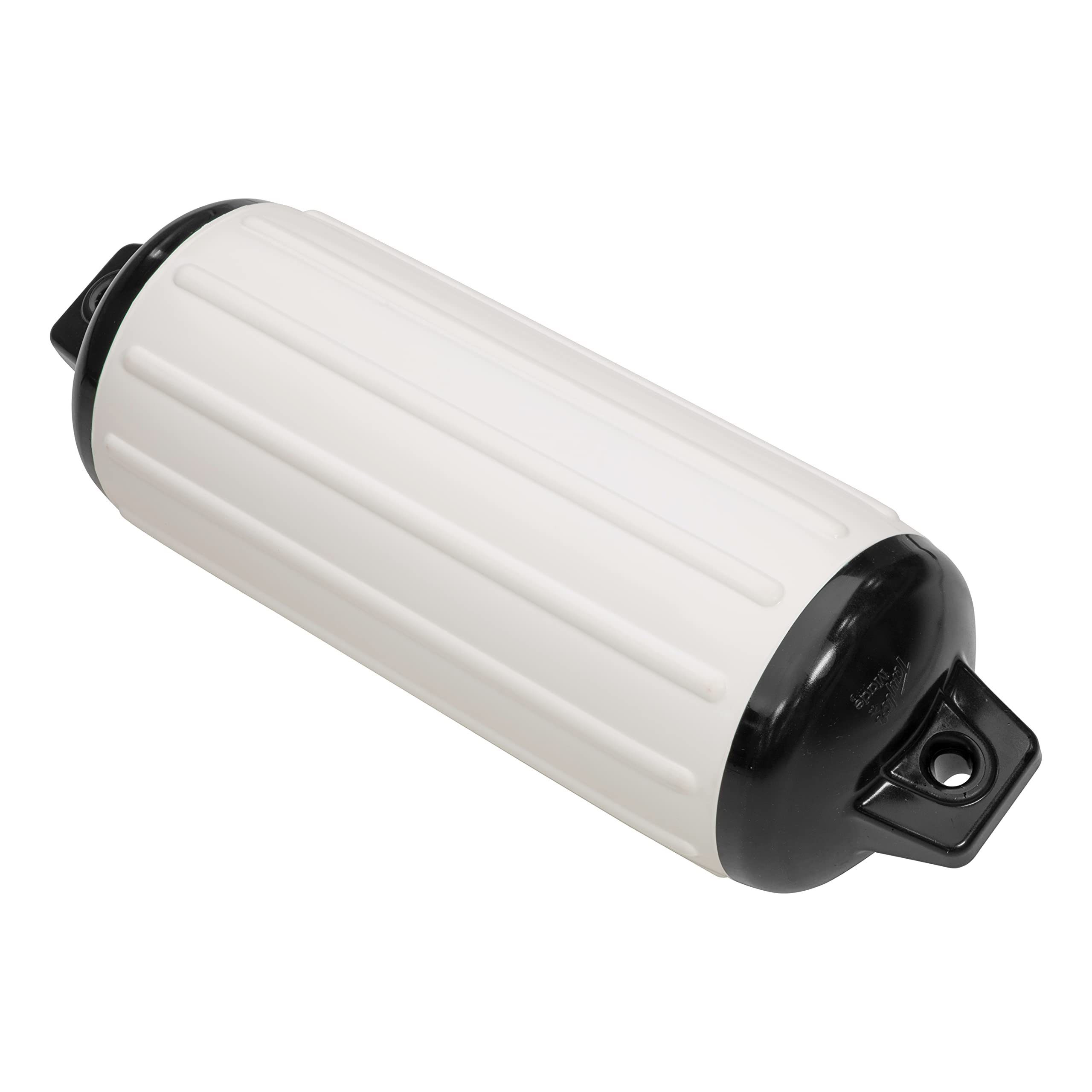 Taylor Made Super Gard Boat Fender, White (10.5'' X 30'') Double-Molded Ends, Ribbed Technology To Minimize Roll, Rubber Footbal