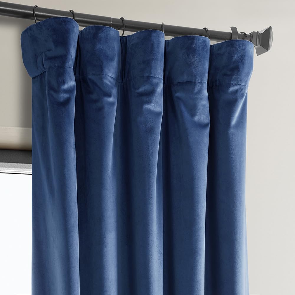 Hpd Half Price Drapes Heritage Plush Velvet Curtains For Bedroom  Living Room 50 X 84, Vpyc-198604-84 (1 Panel) Pisces Blue