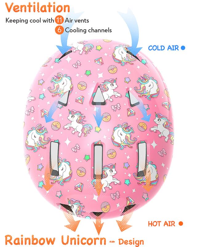 Toddler Bike Helmet For Boys And Girls, Adjustable Kids Helmets From Infant/Baby To Children, 1/2/3/4/5/6/7/8 Years Old (Unicorn