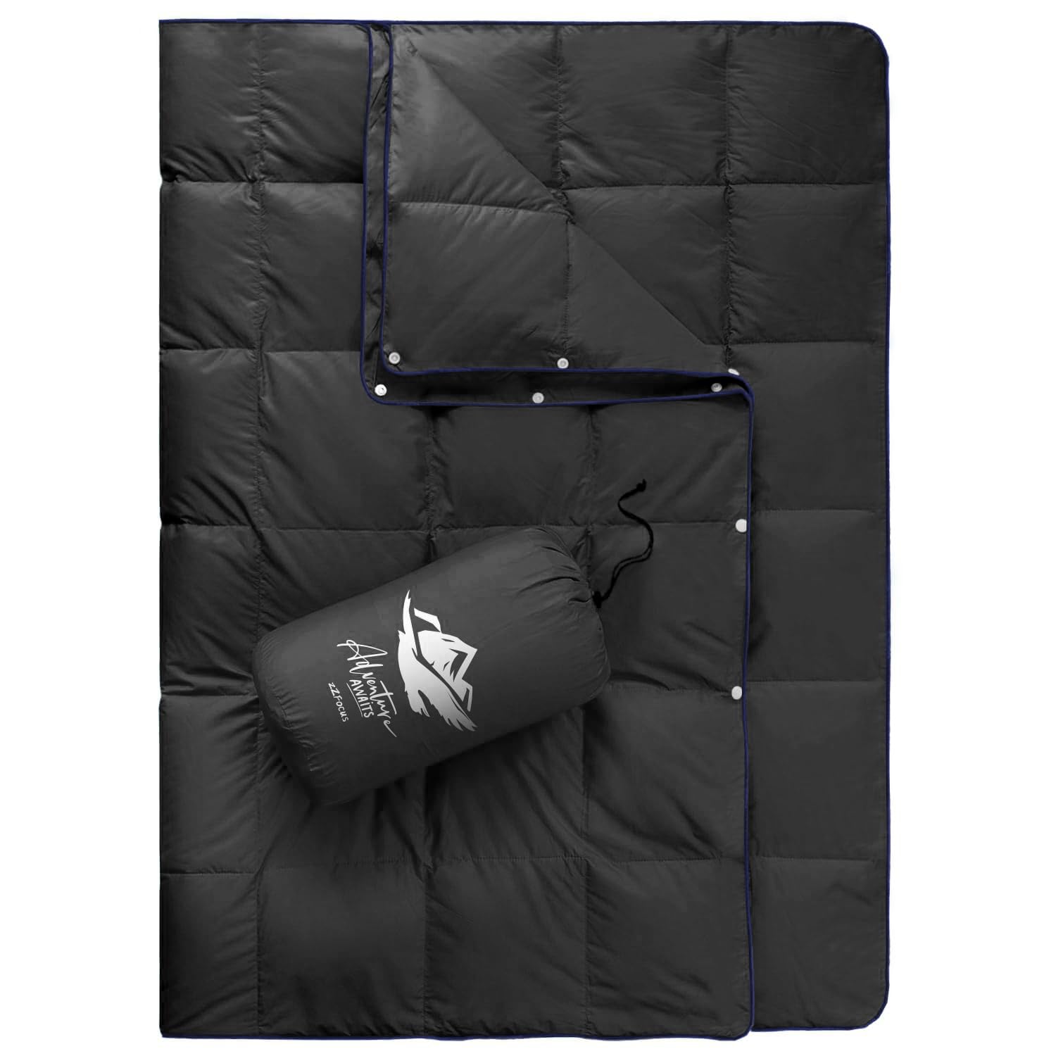 Zzfocus Down Camping Blanket,Puffy Down Blanket Packable Lightweight Down Throw Quilt Water-Resistant Outdoor Travel Blanket For