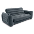 Intex Inflatable Pull-Out Sofa: Velvety Surface, 2-In-1 Valve, Cupholder, 46'' X 88'' X 26'' - Blow-Up Couch And Folding Queen S