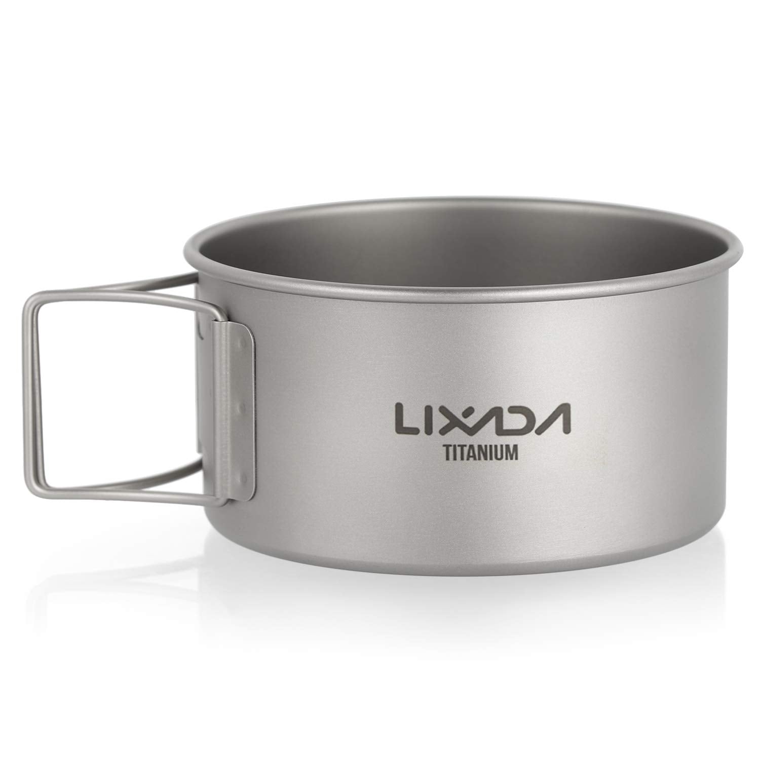 Lixada Titanium Bowl With Folding Handles Dinner Food Container For Outdoor Camping Hiking Backpacking