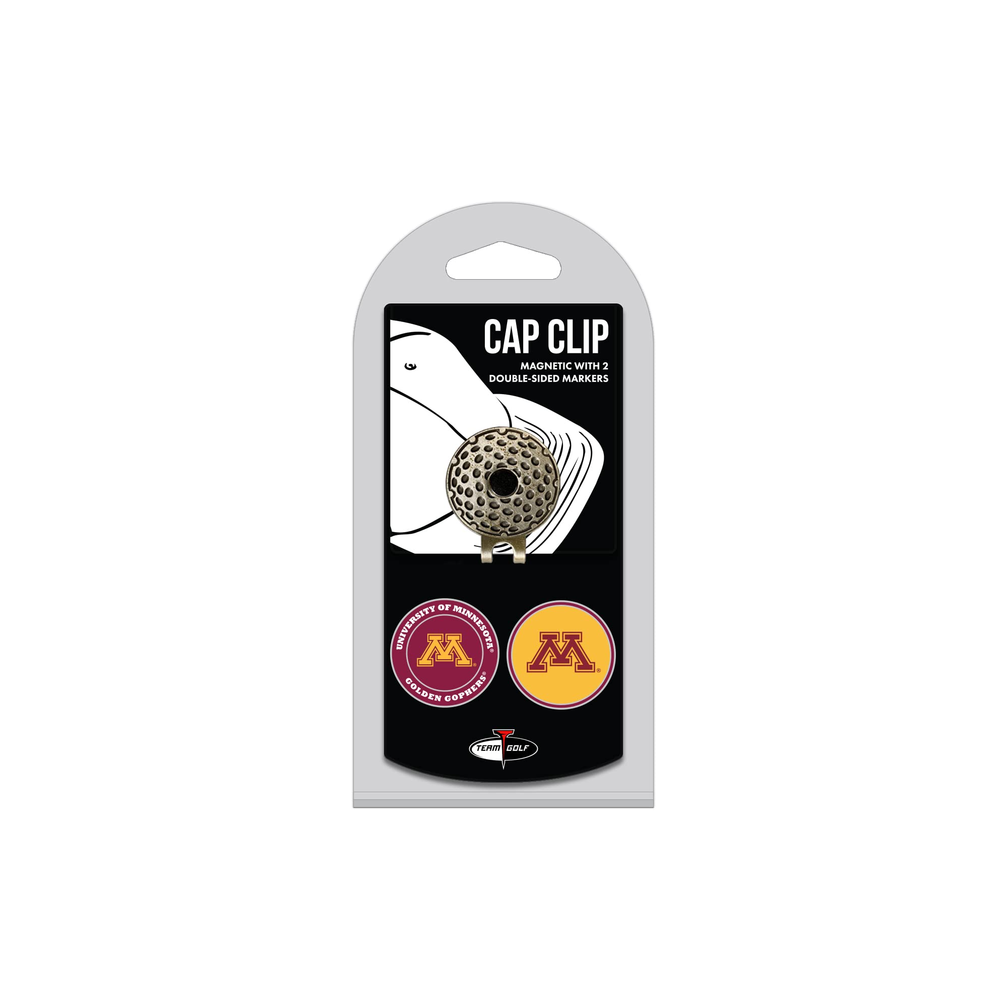 Team Golf NCAA Minnesota Golden Gophers Cap Clip With 2 Golf Ball Markers Golf Cap Clip with 2 Removable Double-Sided Enamel Mag