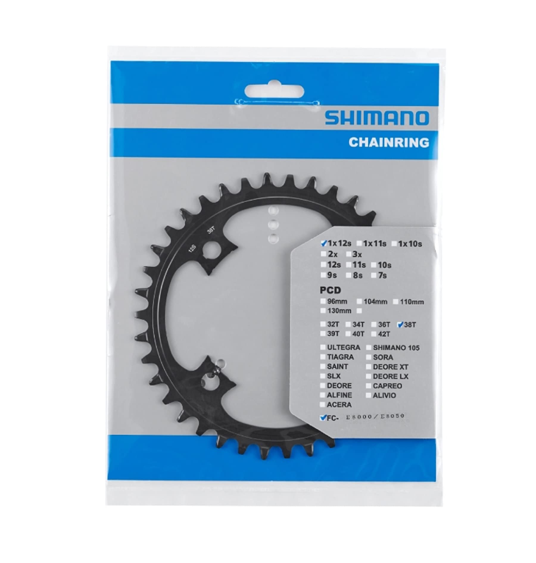 Shimano Cycling Y0Kj38100 Sm-Cre80-12 Chainring 38T - Sm- Cre80-12-B - Spare Parts For Bike