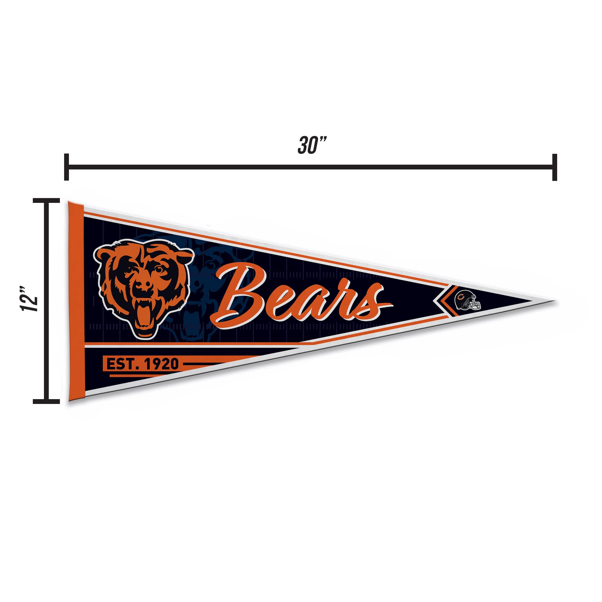 Rico Industries Nfl Football Chicago Bears Classic 12'' X 30'' Felt Wall D  Cor Pennant - Great For Home/Bed Room/Man Cave D  Co