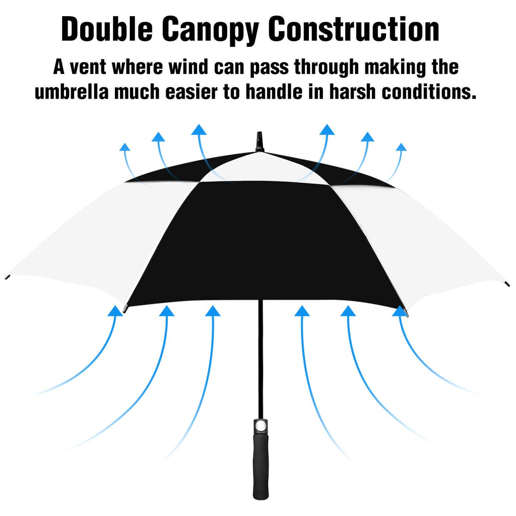 Aceiken Golf Umbrella Large 68 Inch Automatic Open Golf Umbrella Extra Large Oversize Double Canopy Vented Umbrella Windproof Wa