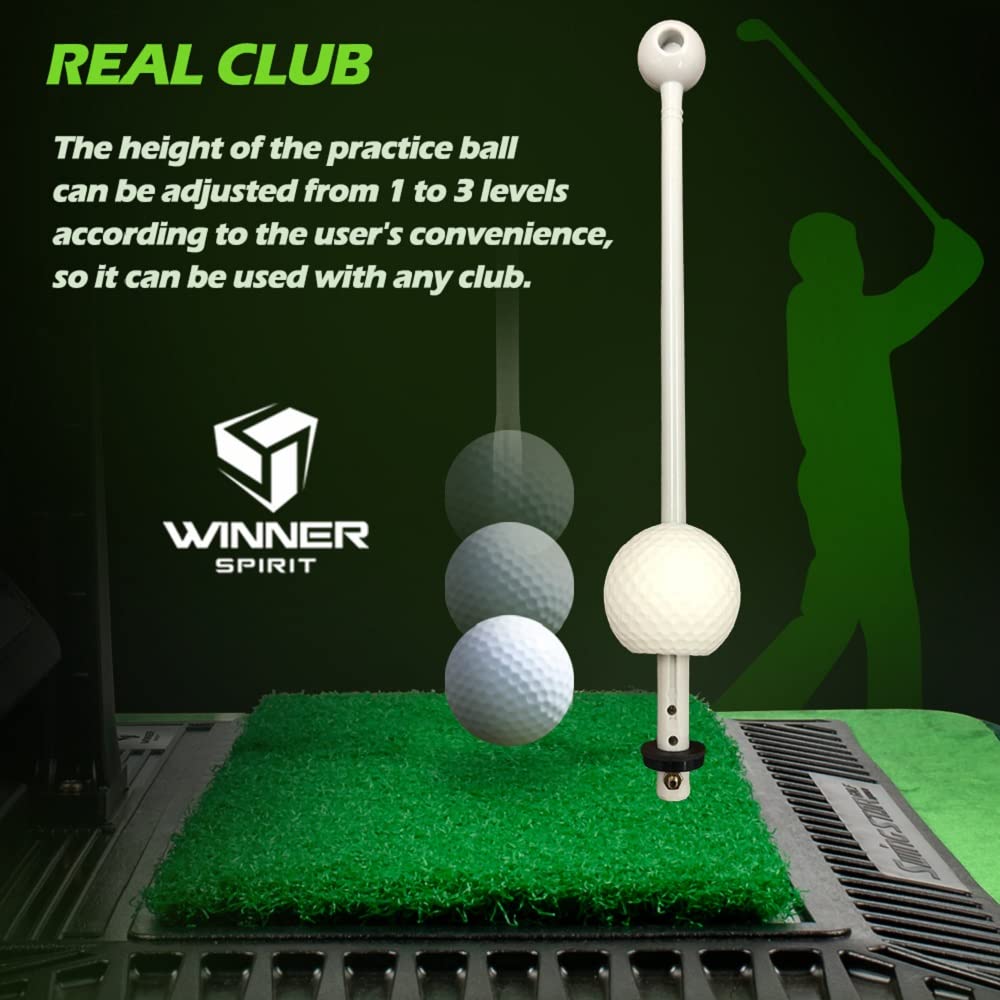 Winner Spirit Real Swing 300 Golf Swing & Hitting Trainer, True Impact, Checking Path After Swing Practice Mat Groover Training