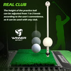Winner Spirit Real Swing 300 Golf Swing & Hitting Trainer, True Impact, Checking Path After Swing Practice Mat Groover Training