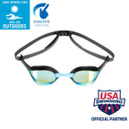 Arena Cobra Ultra Swipe Racing Swim Goggles For Men And Women, Mirror Lens, Anti-Fog, Uv Protection, Aqua/Black