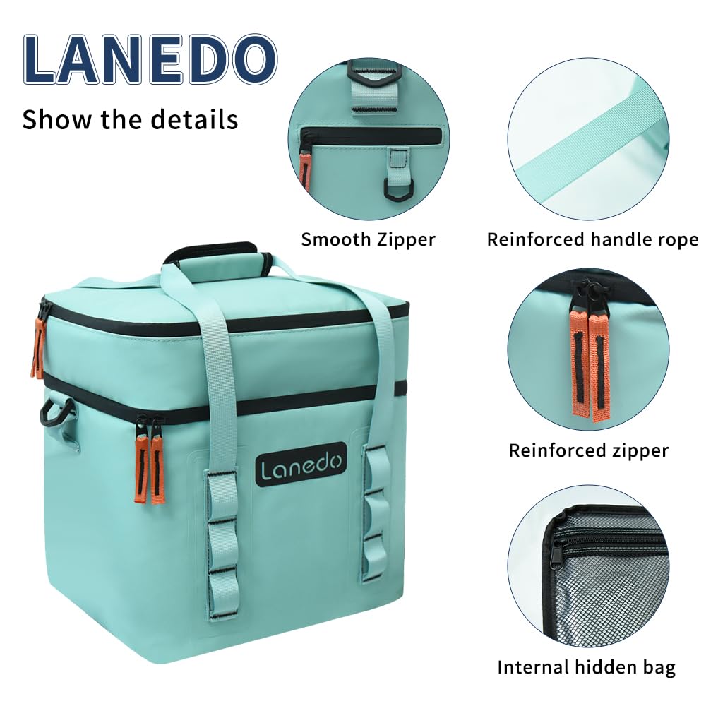 Lanedo Lisa Lunch Soft Cooler 20 Can, Insulated Bag Portable Ice Chest Box For Lunch, Beach, Drink, Beverage, Travel, Camping, P