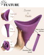 Abxlniu Female Urinal For Women, Reusable Female Urination Device With Tube Silicone Pee Funnel For Women Wee She Pee Standing U