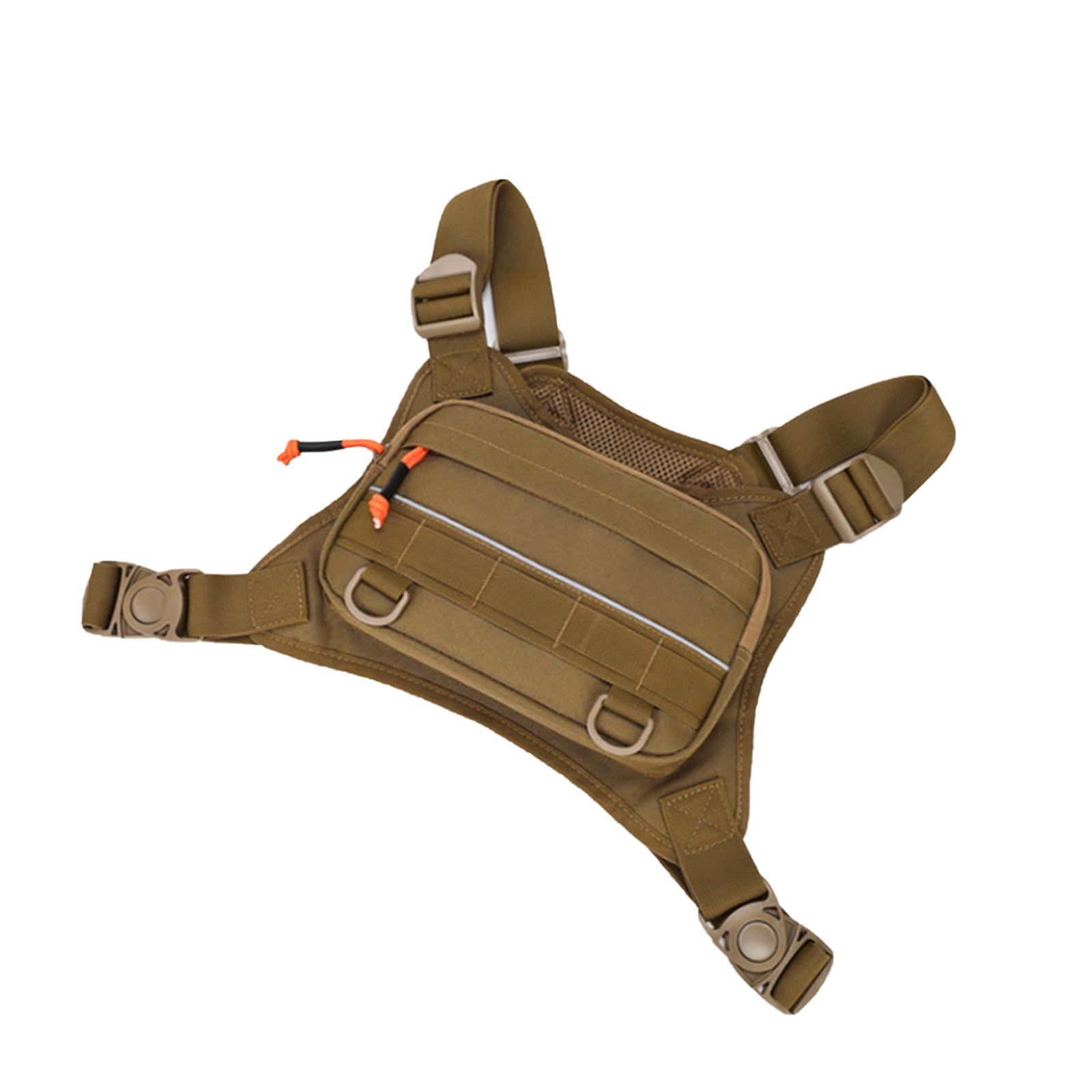 Chardime chest bag for men and Women,chest pack Lots of storage, Water Resistant Running Chest Pack(brown)