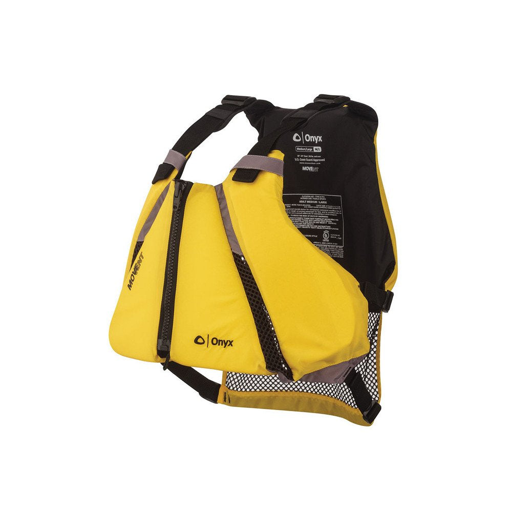 Onyx Movevent Curve Paddle Sports Life Vest, Yellow, X-Small/Small