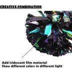 Hooshing 2Pcs Black Cheerleading Pom Poms Rainbow Cheer Pom Poms With Baton Handle For Kids Girls School Sports Team Spirit Game