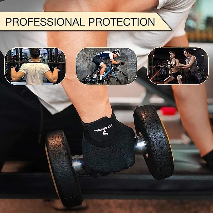 Atercel Workout Gloves For Men And Women, Exercise Gloves For Weight Lifting, Cycling, Gym, Training, Breathable And Snug Fit (B