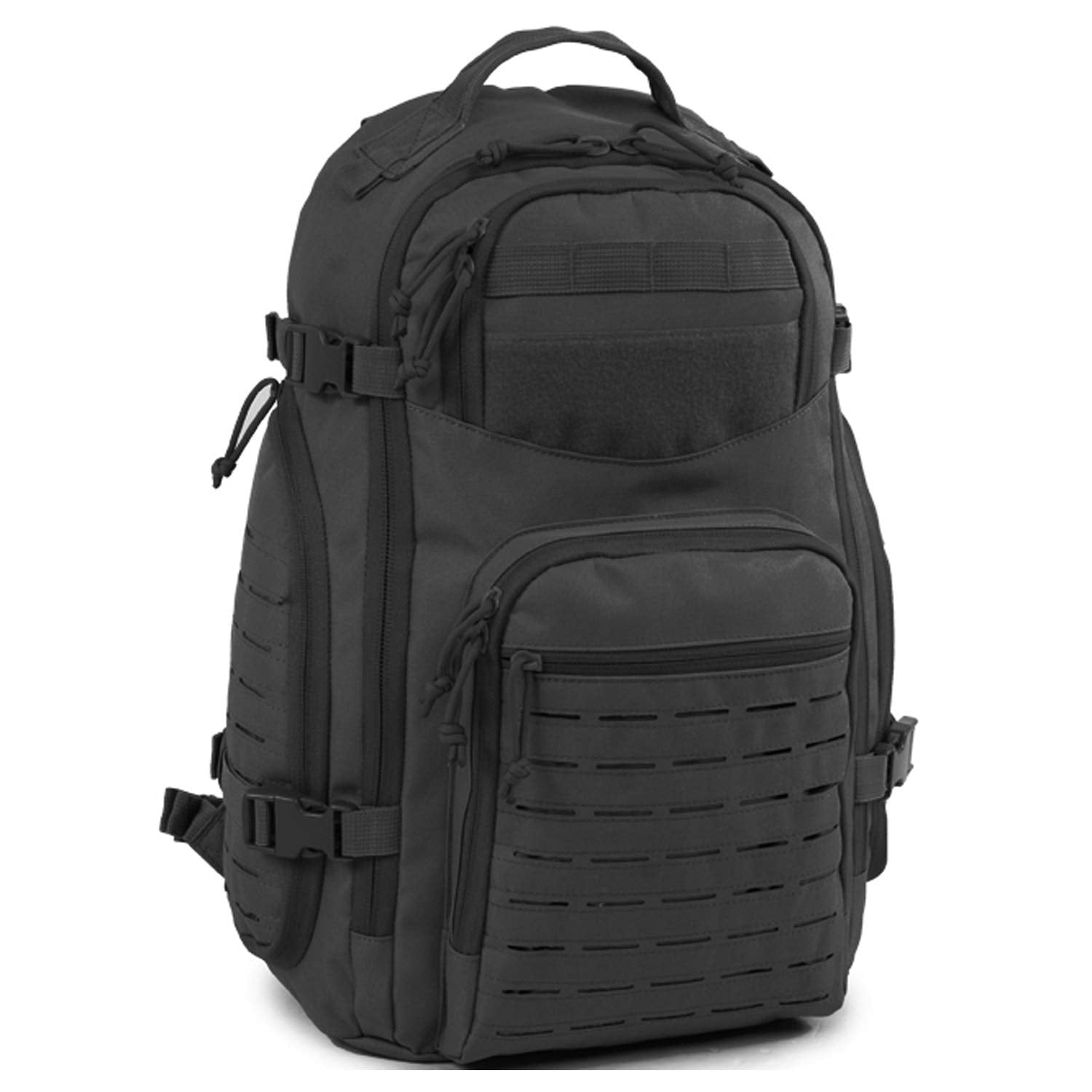 Highland Tactical Roger Tactical Backpack with Laser Cut MOLLE Webbing (Black)