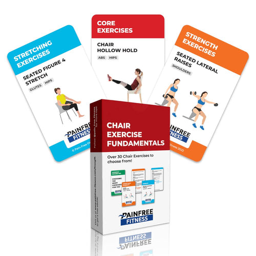 (35+ Cards) Seated Chair Exercise Fundamentals Flashcards Pain-Free Fitness, 3X5 In, Workout Cards Suitable For Mobility-Limited