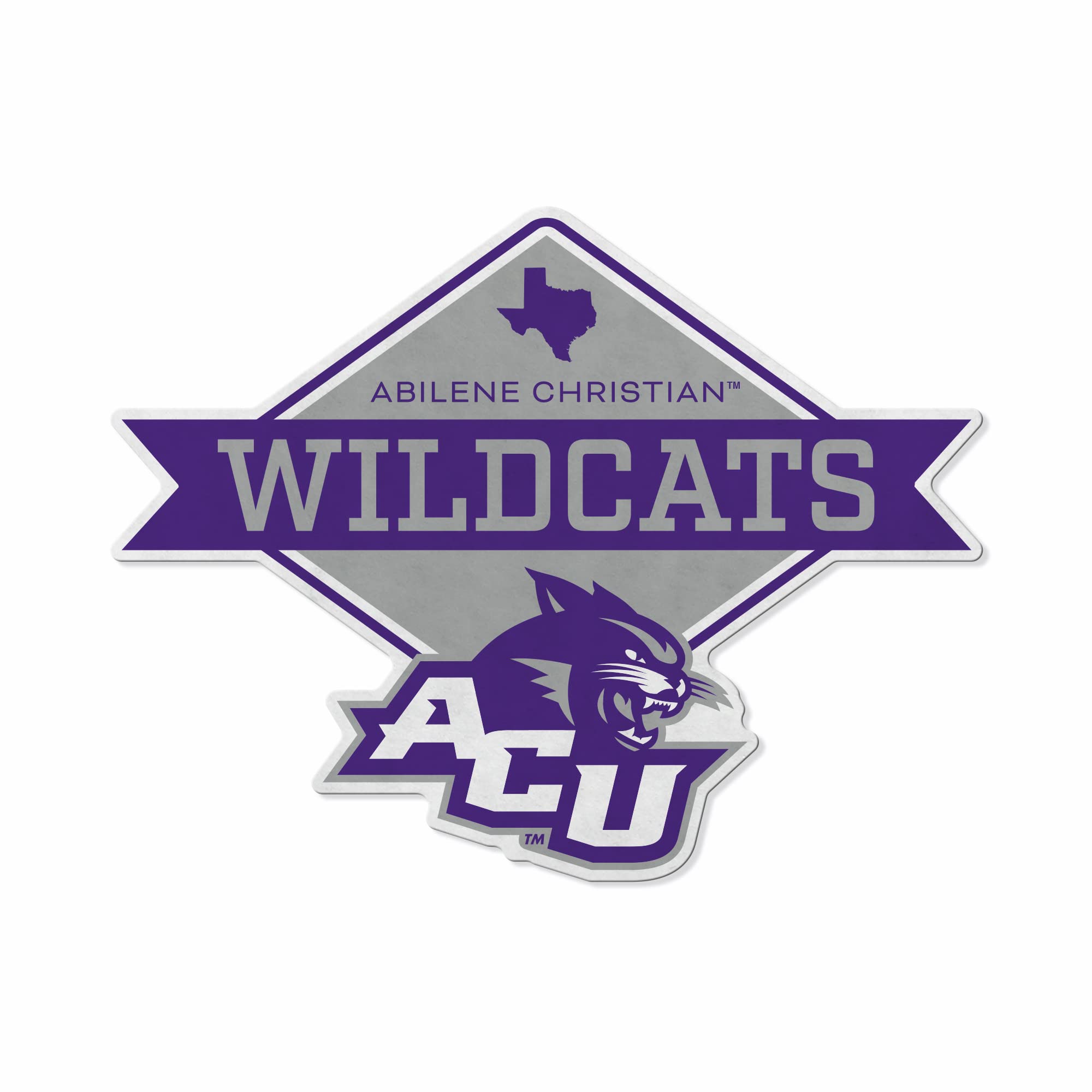 Rico Industries Ncaa Abilene Christian Wildcats Diamond Shape Cut Pennant - Home And Living Room D  Cor - Soft Felt Ez To Hang 2