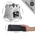 Lixada Camping Wood Stove Folding Lightweight Stainless Steel Wood Burning Backpacking Stove For Outdoor Cooking Picnic Hunting