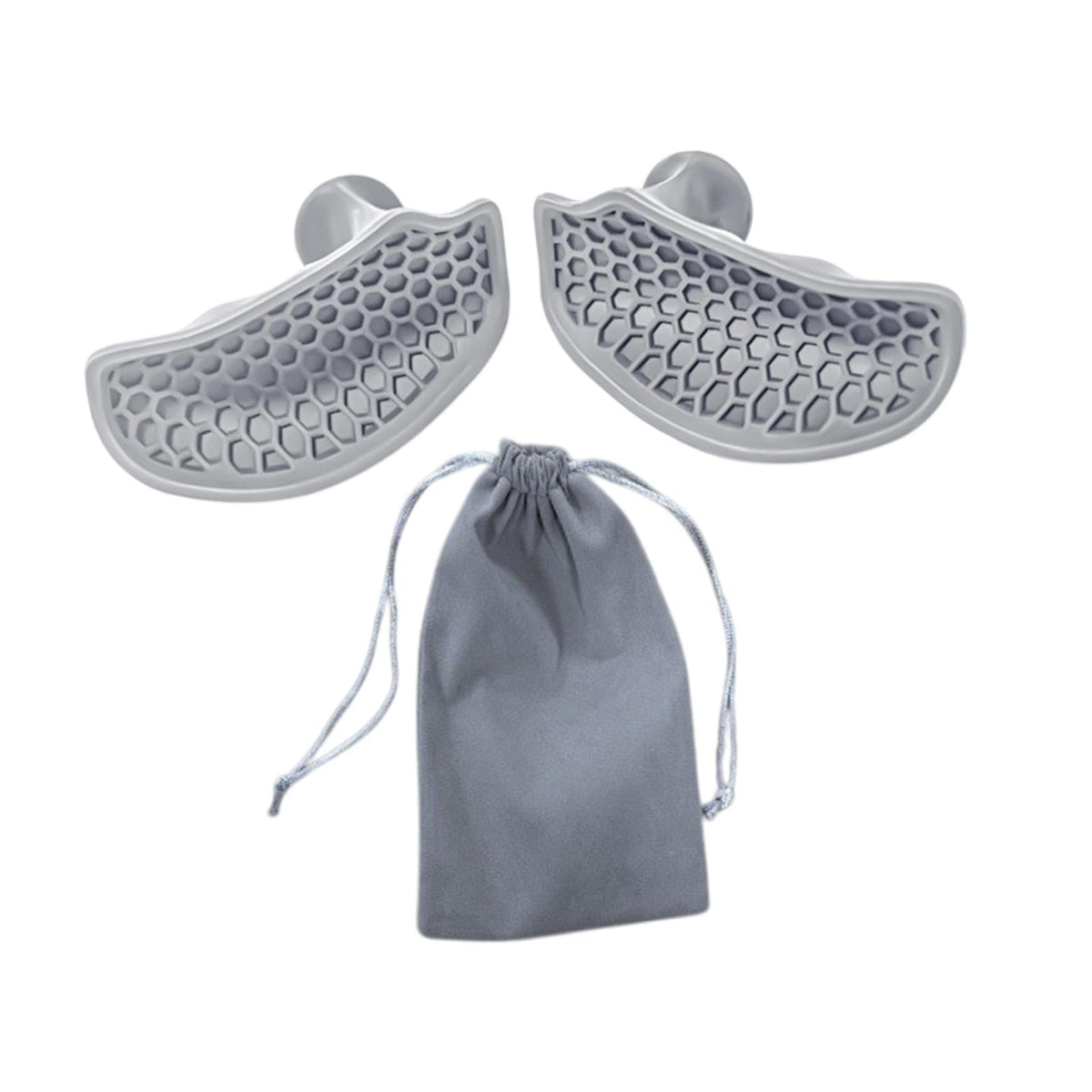 Merishopp 2Pcs Workout Grips With Drawstring Storage Bag Gym Weight Lifting Grips Pads Gray| Sports Equipment | Outdoor Sports G