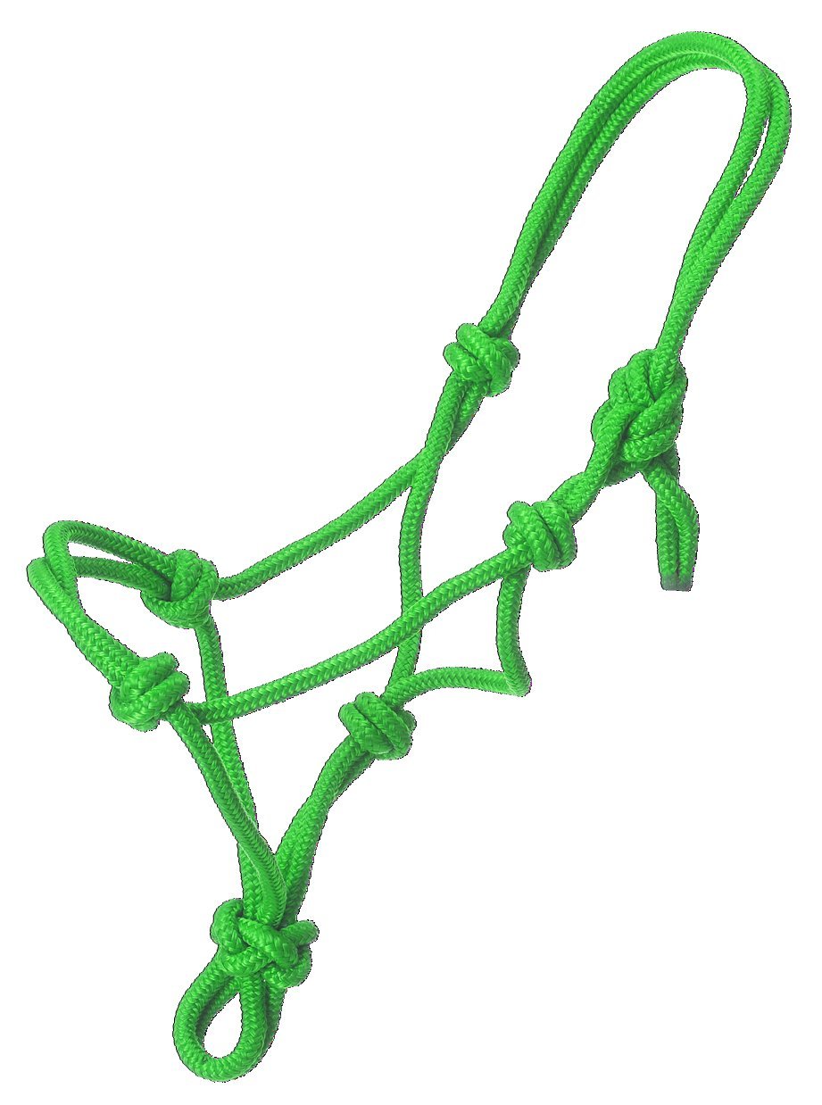 Tough 1 Miniature Poly Rope Tied Halter, Neon/Green, Large