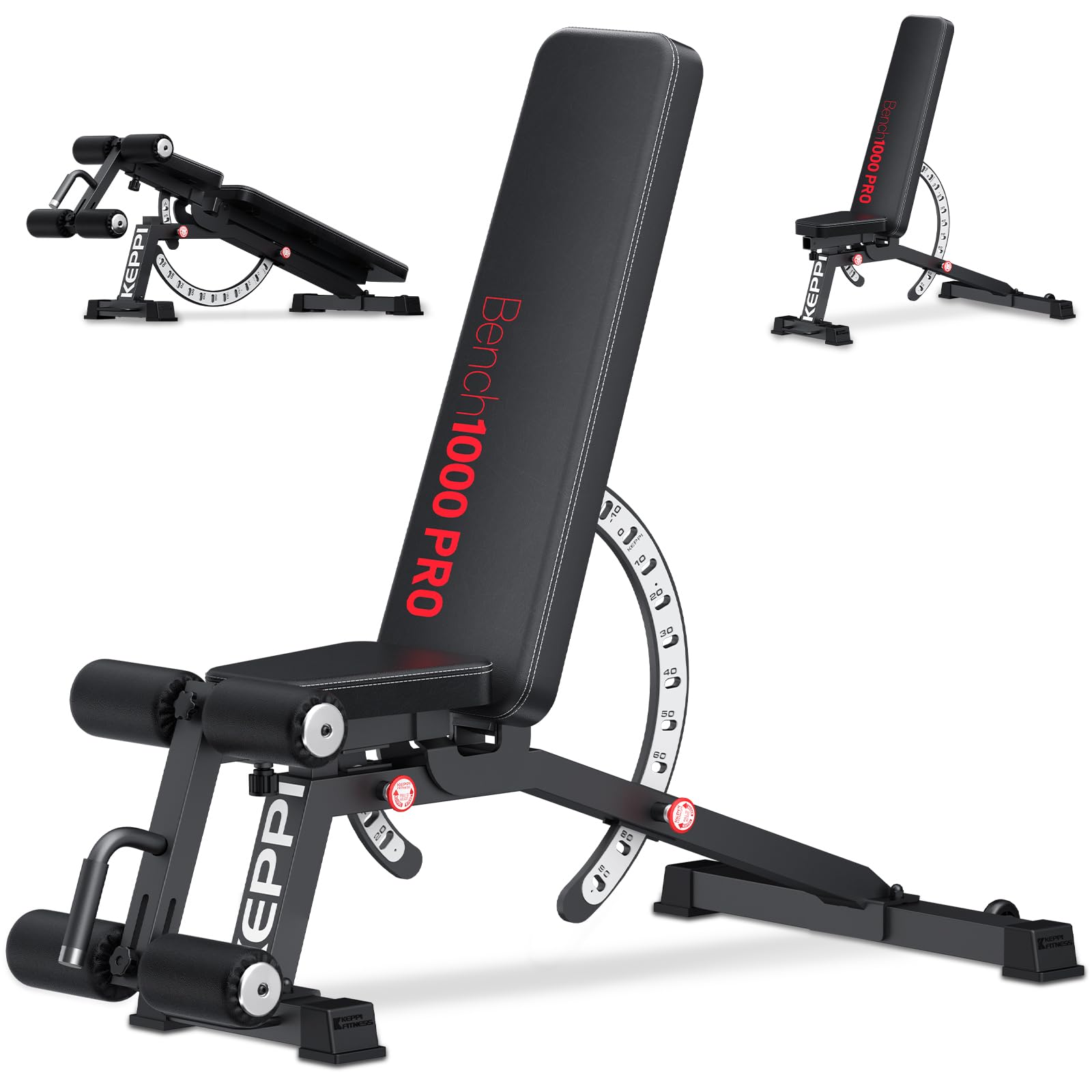 Keppi 1200Lb Weight Bench, Heavy Duty Bench1000 Pro Adjustable Workout Bench Press Set For Home Gym Strength Training, Removable