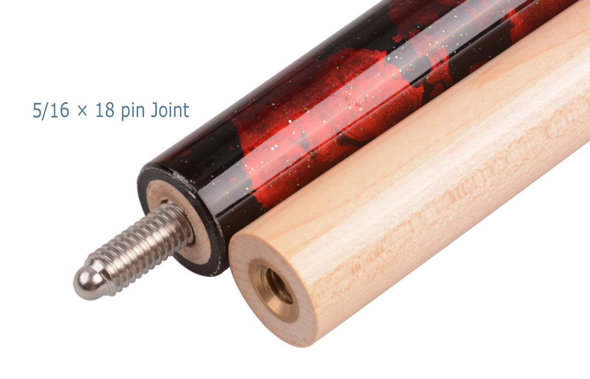 Ab Earth Ergonomic Design 13Mm Tip 58'' Maple Pool Cue Stick Kit With Hard Case (Red, 19Oz)