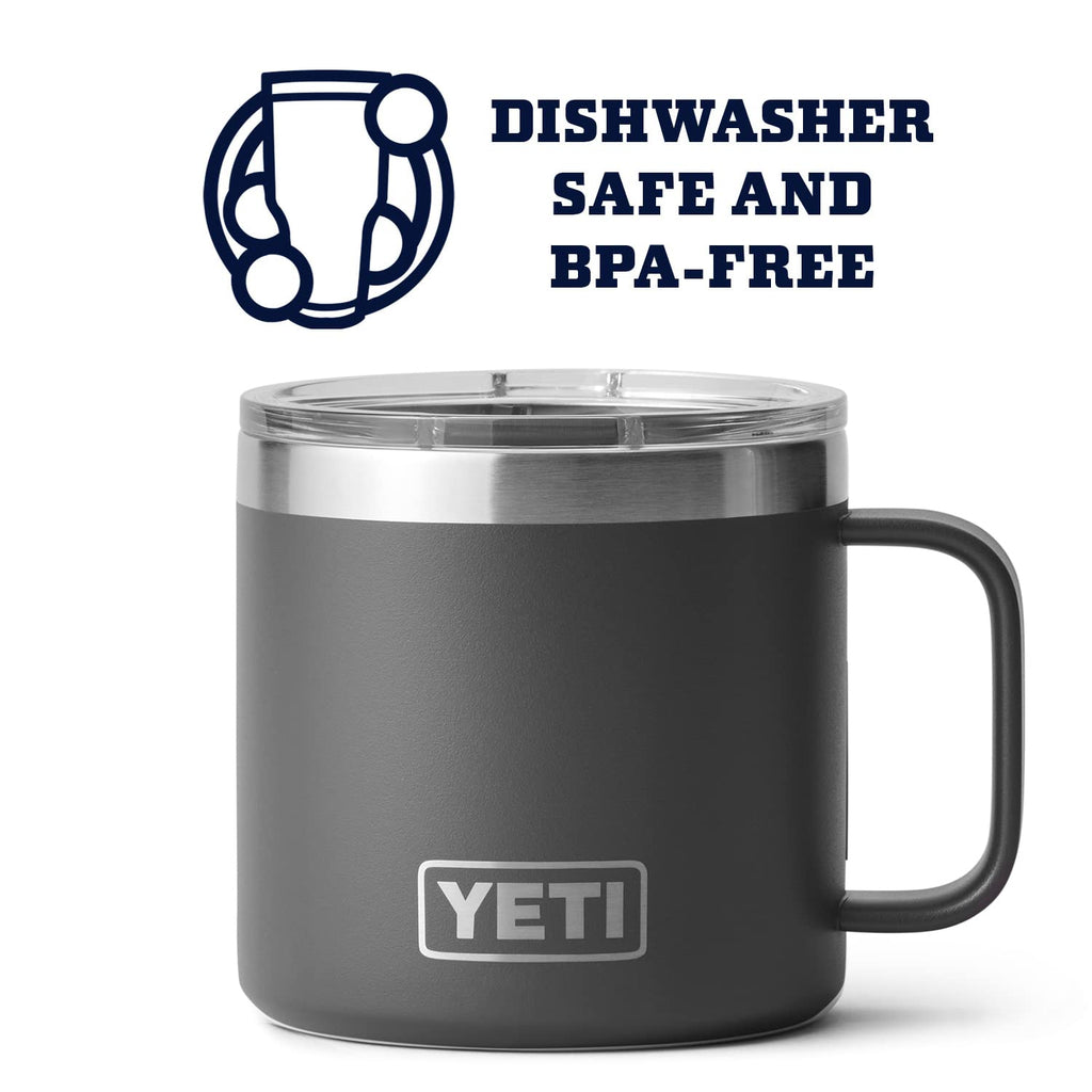 Yeti Rambler 14 Oz Mug, Vacuum Insulated, Stainless Steel With Magslider Lid, Charcoal