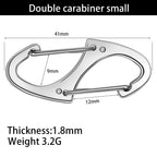 Moxweyeni 20 Pcs Zipper Clip S Carabiner Clips Small Alloy Snap Hook Anti Theft 1. 6 Inch Mini Dual Wire Gate Interlocking Keych