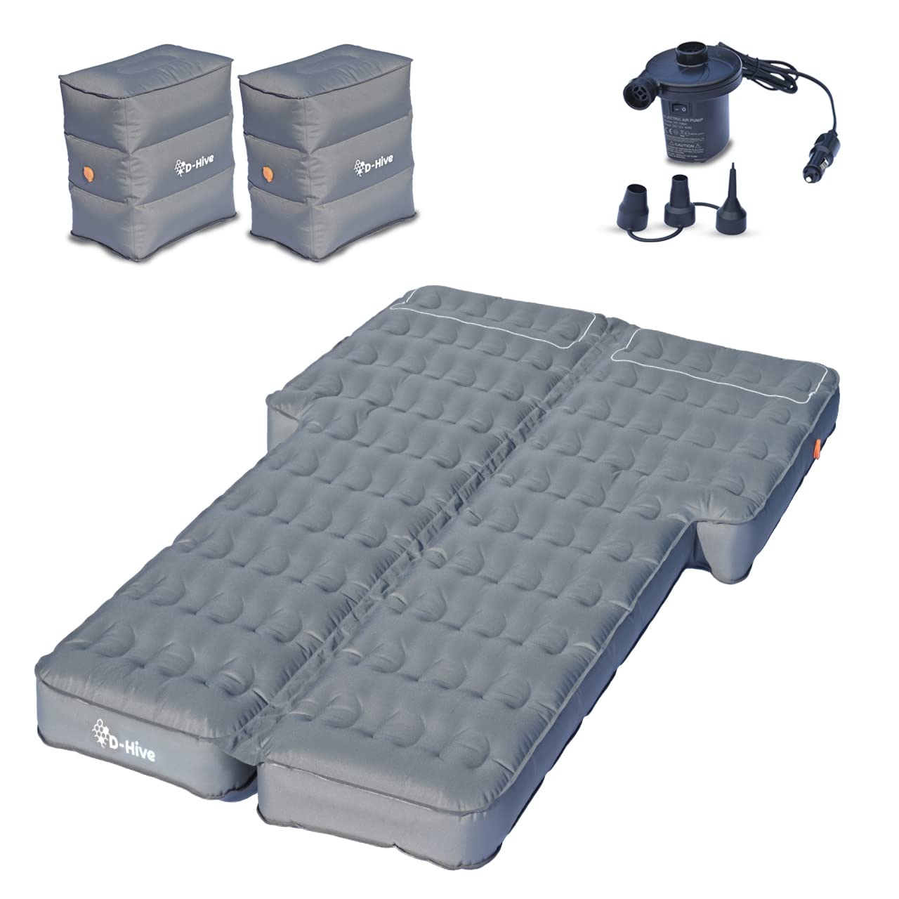 D-Hive Unbeatable Durability Suv Air Mattress For Car Camping, Durable Extra Thick 300D Oxford Fabric, Quick Easy Set-Up W/Elect