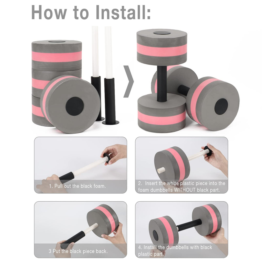 Kxuhivc Water Dumbbells Aquatic Exercise Dumbells Water Aerobics Workouts 2Pcs Foam Barbells Hand Bars Pool Resistance For Men W