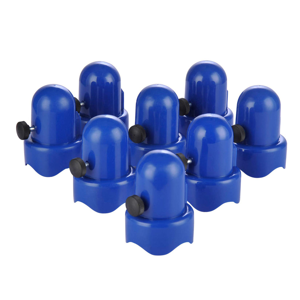 Ziziland 1.5'' Diameter Trampoline Enclosure Pole Cap With Screw Thumb, 8 Pieces, Blue