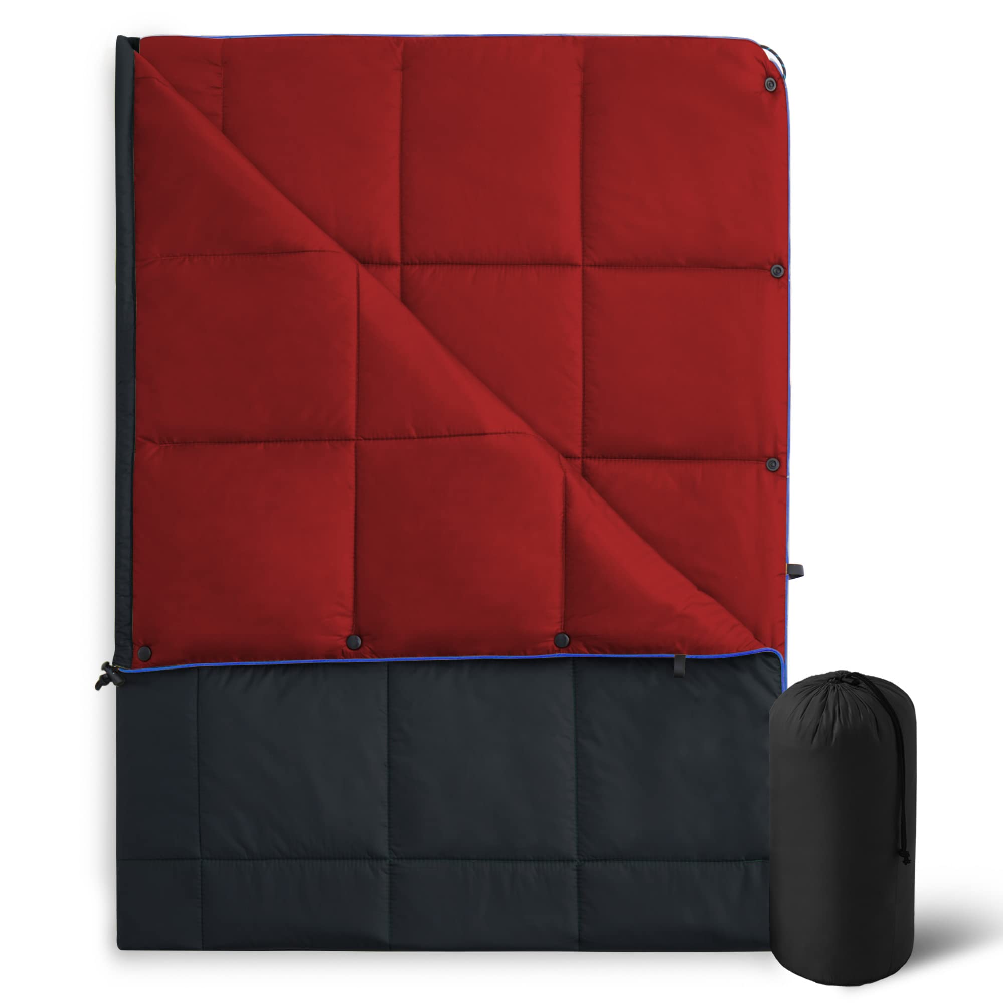 Unikome Outdoor Packable Camping Blanket, Lightweight Travel Blanket For Camping, Dual-Sides Puffy Down Alternative Camping Blan