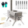 Fitinhot Tent Stove, Portable Camping Wood Burning Stoves Stainless Steel With Chimney Pipes For Outdoor Cookout, Hiking, Travel