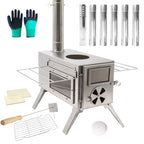 Fitinhot Tent Stove, Portable Camping Wood Burning Stoves Stainless Steel With Chimney Pipes For Outdoor Cookout, Hiking, Travel