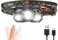 Skylla Headlamp Rechargeable,1200 Lumen Ultra Bright LED Head Lamp Flashlight with White Red Light,Motion Sensor Waterproof Head