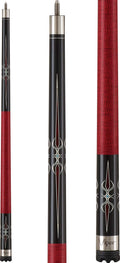 Viper Sinister 58'' 2-Piece Billiard/Pool Cue, Black With Burgundy/Cream Points, 21 Ounce