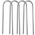 Heavy Duty Trampoline Stakes Anchors High Wind Stakes U- Shaped Sharp Ends Ground Anchor Galvanized Steel 11.8Inch Safety Stakes