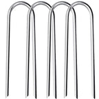 Heavy Duty Trampoline Stakes Anchors High Wind Stakes U- Shaped Sharp Ends Ground Anchor Galvanized Steel 11.8Inch Safety Stakes