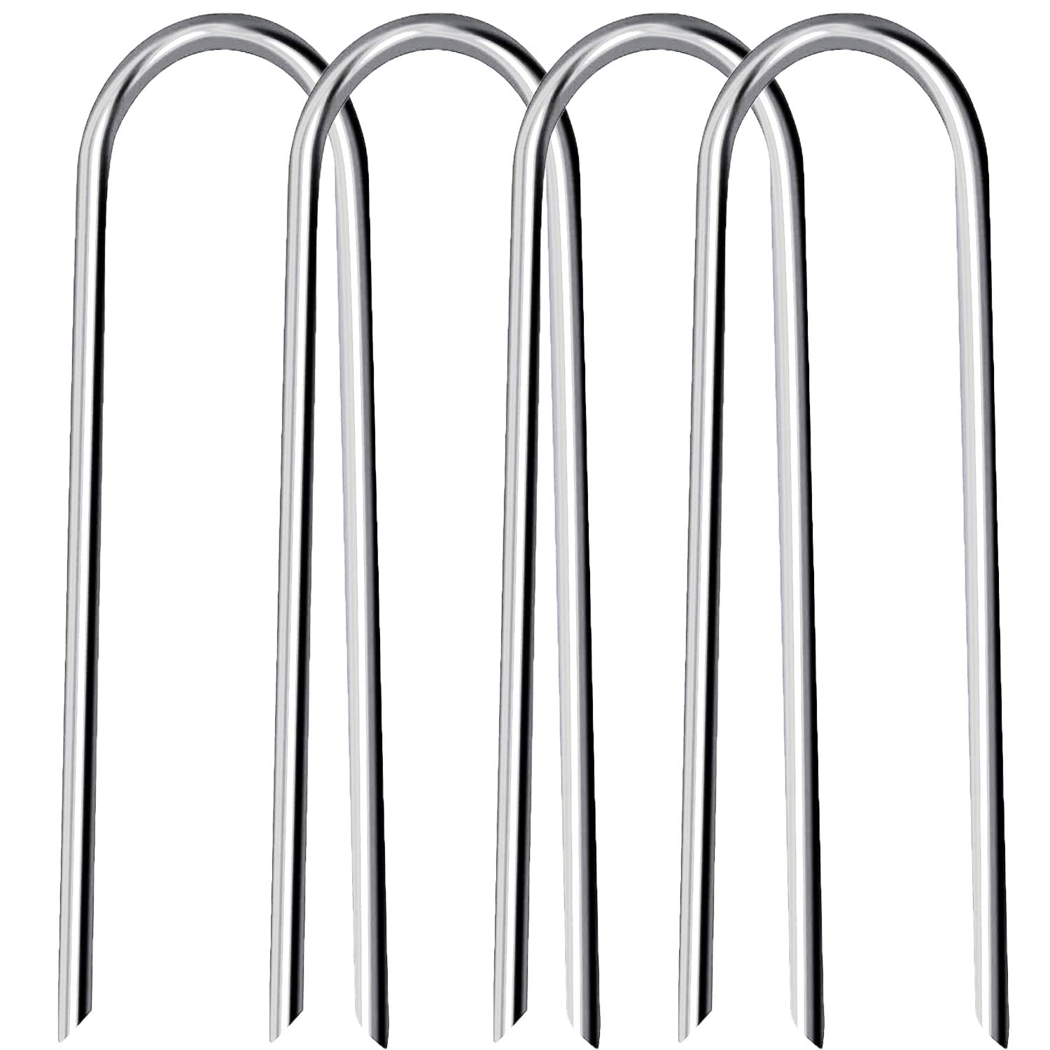 Heavy Duty Trampoline Stakes Anchors High Wind Stakes U- Shaped Sharp Ends Ground Anchor Galvanized Steel 11.8Inch Safety Stakes