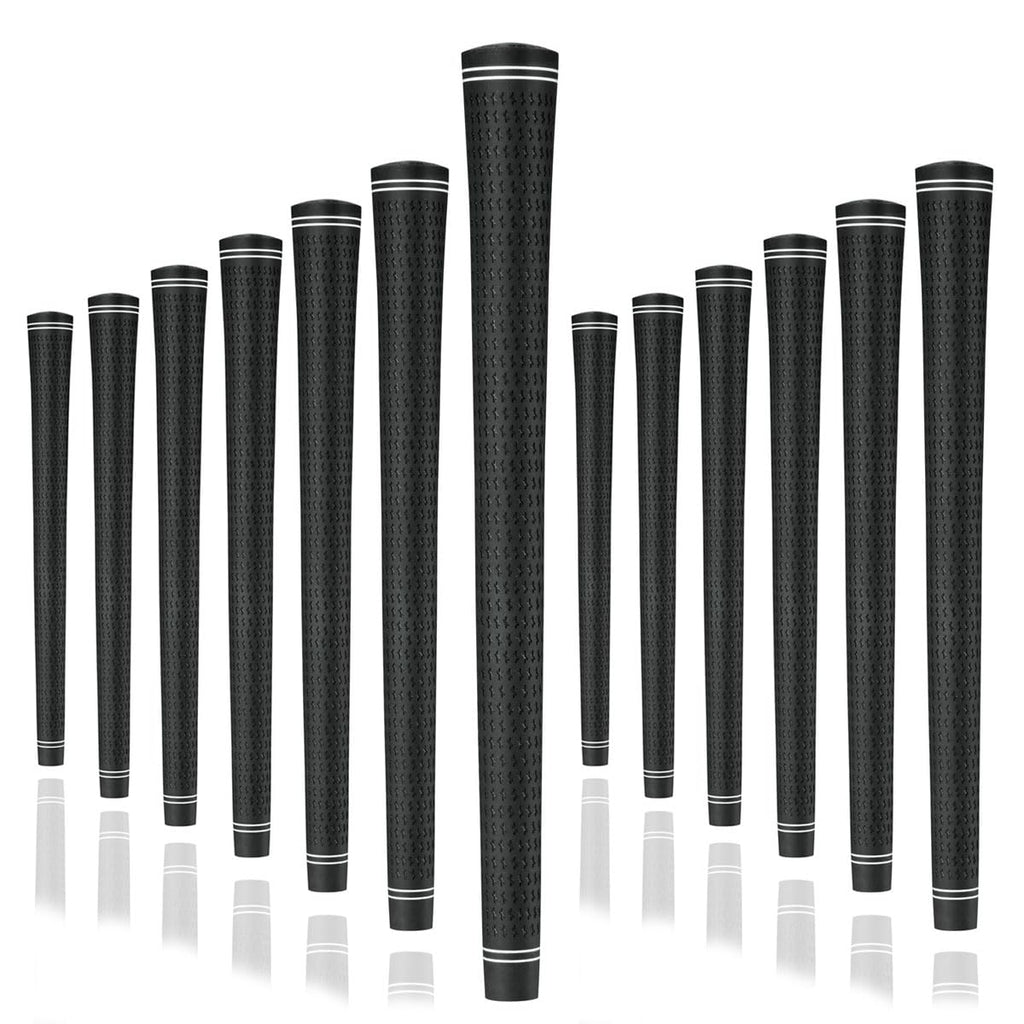 Karma Revolution Golf Grip Set, 13 Black Jumbo No Alignment Necessary Easy Installation All-Weather Performance Velvet Style +1/