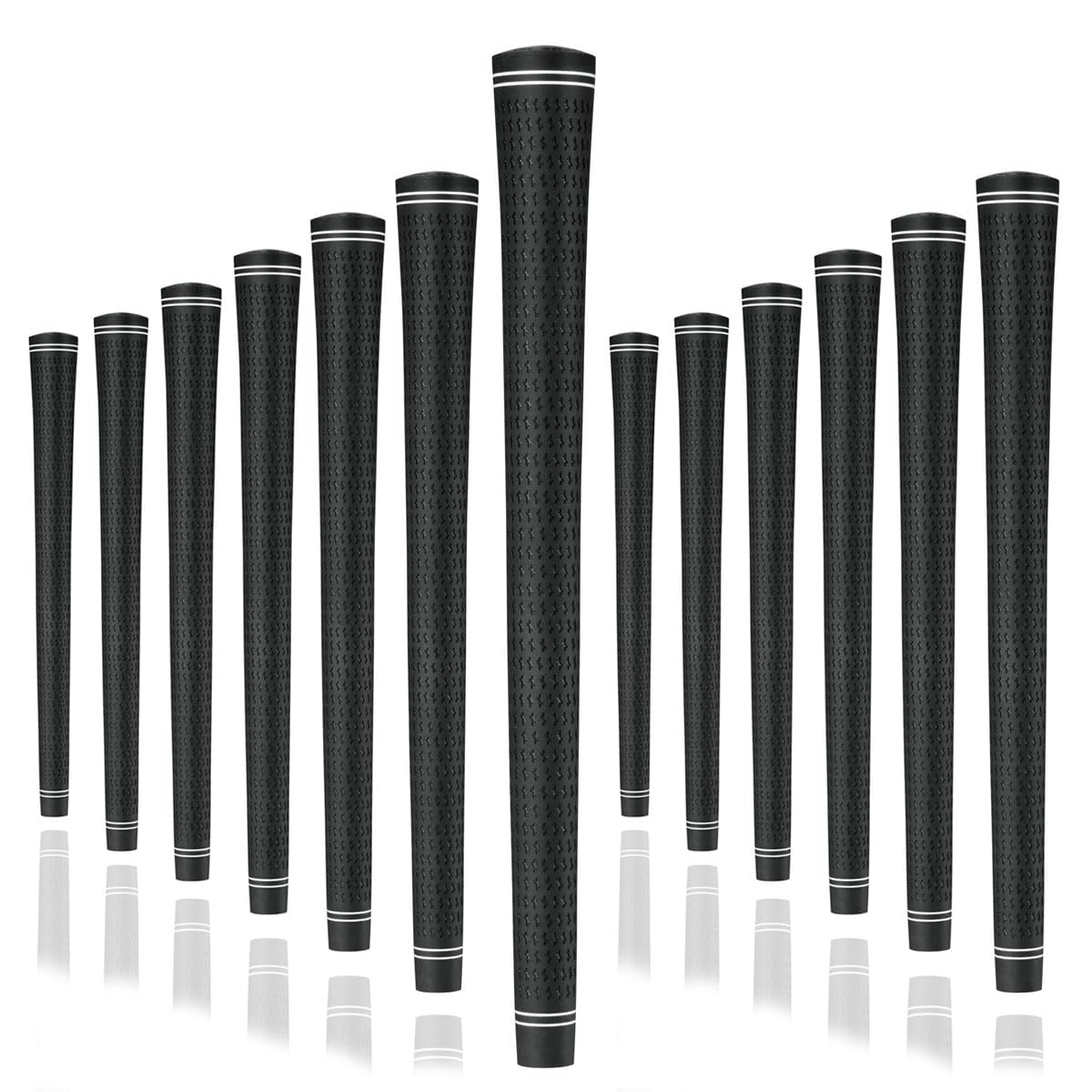 Karma Revolution 360 Black Midsize Golf Club Grips for Men, 13 Piece Set, +1/32 Oversized