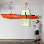 Storeyourboard Kayak And Canoe Ceiling Pulley System, Garage Mount Storage Hoist, Heavy Duty Holds 150 Lbs, Indoor Organizer
