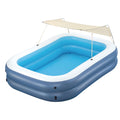H2OGO! 8 Foot 4 Inch x 70 Inch Summer Bliss Shaded Inflatable Family Pool for Kids Ages 6 Above