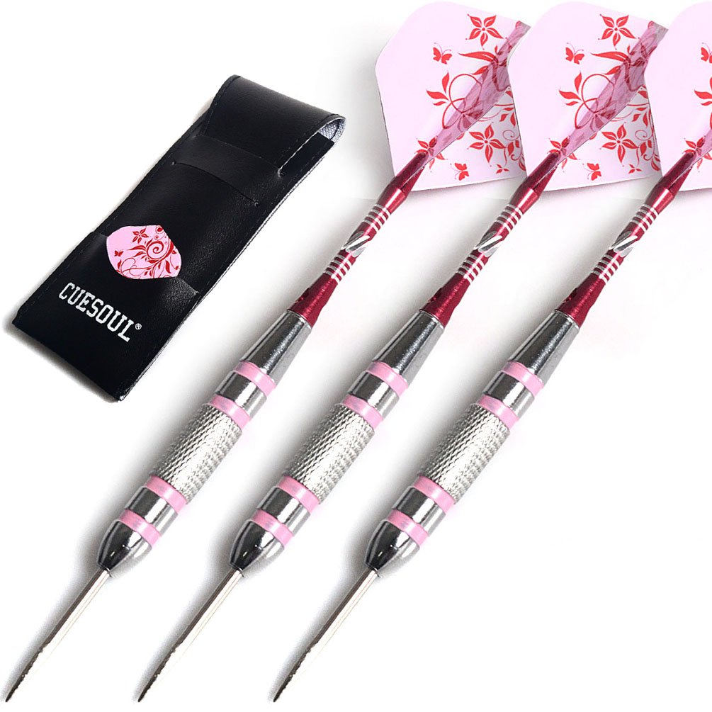 Cuesoul Steel Tip Darts 22G With Black Dart Case 3Pcs/Set