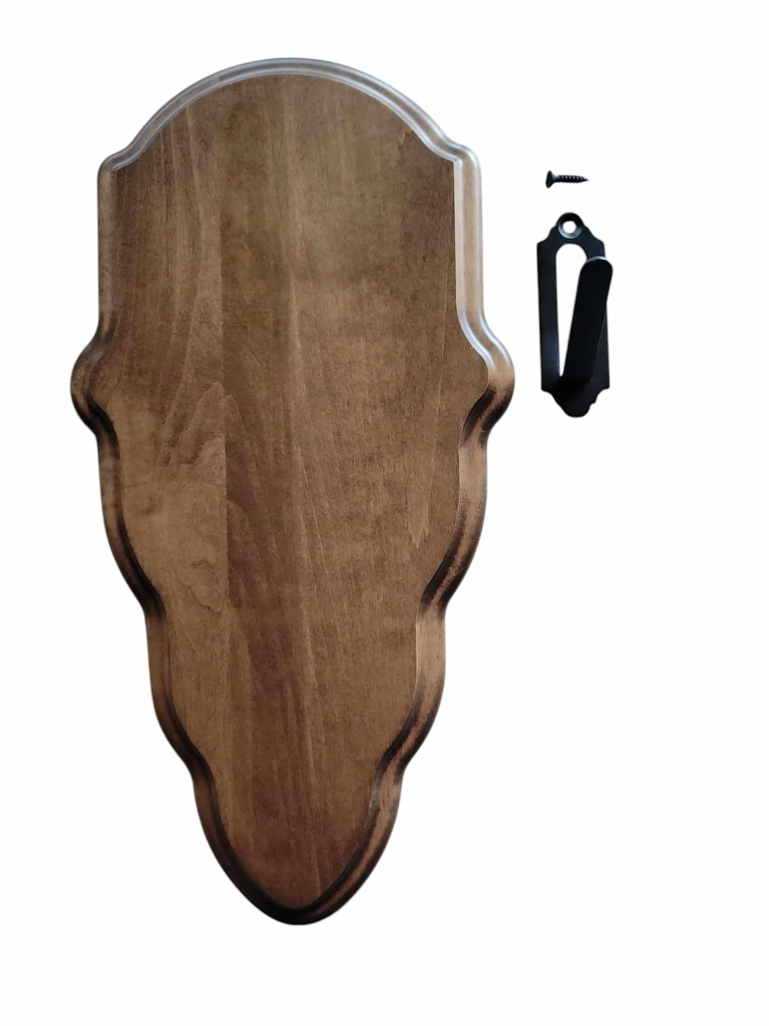 Deer Skull Mount Face Plate with Mounting Hardware, European Style, Whitetail (Walnut Finsh)