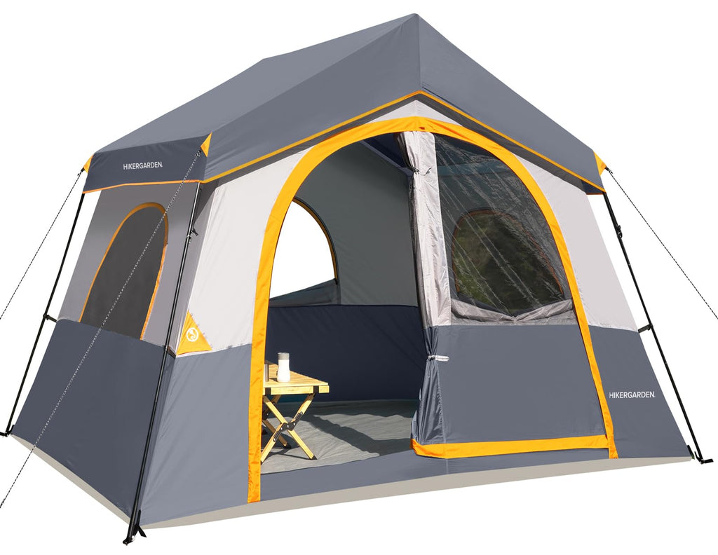 Hikergarden 8 Person Camping Tent - Portable Family Cabin Tent For Camp, Windproof Fabric Camp Tent Outdoor For Hiking, Backpack